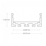 LED strip profiel 20 meter met lage cover 26,79mm x 11,69mm PN4 C1 - Wit