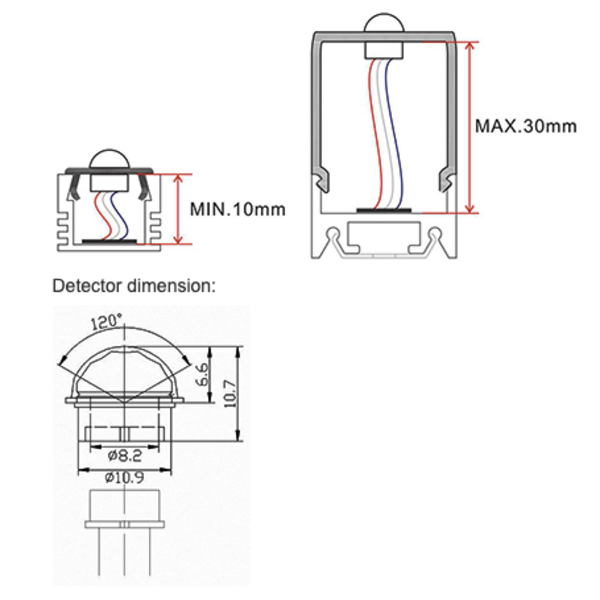 Instelbare LED schemerschakelaar & PIR sensor in 1 - SLSS002