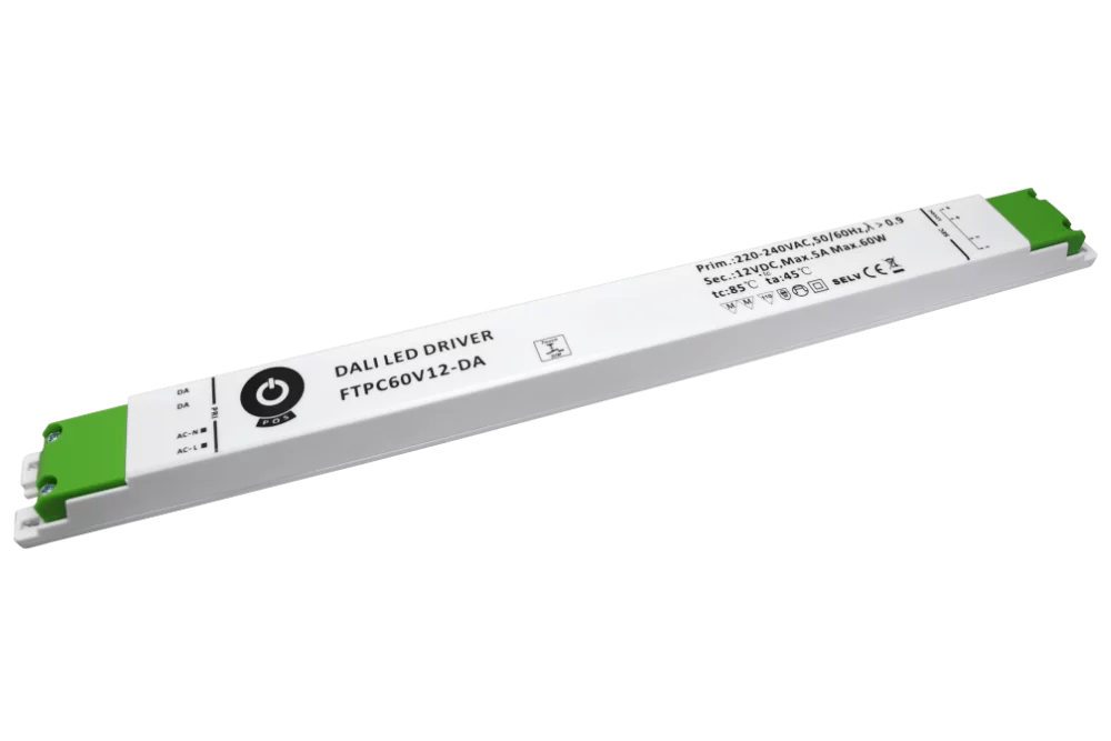 SLIM DALI LED driver 60 watt 12 volt 5 Ampère - IP20 - compact - FTPC60V12-S-DA6