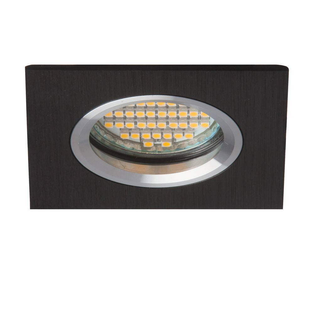 Kantelbare zwarte LED spot behuizing - OH20 Mat Zwart met zilver