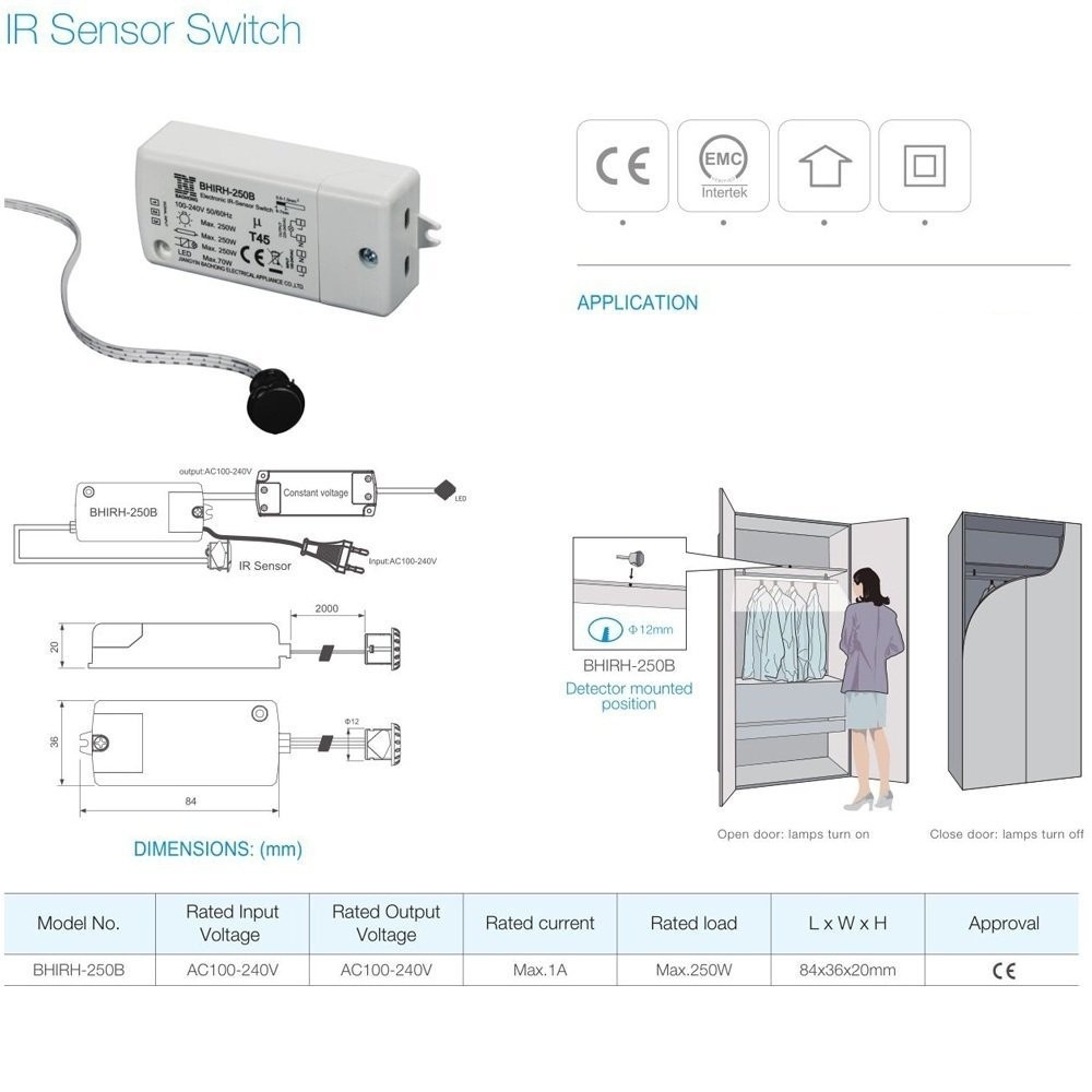 LED Dimmer met dubbele sensor - INFRAROOD LED dimmer DUO - WDP-5B-IR