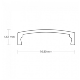 6 meter Losse LED strip profiel cover 15ALU 05.1ALU - Opaal - 16.8 mm