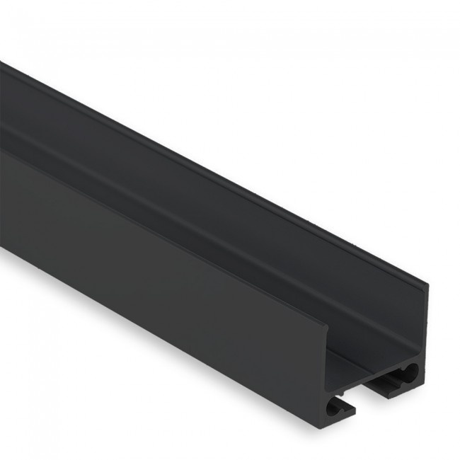 Zwart onderprofiel / ophang profiel voor LED strip profiel - PL10Zwart - afdekking naar keuze