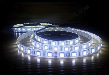 Waterdichte LED strip extreem koud wit 12VDC 6W IP20 10000K - 5 meter