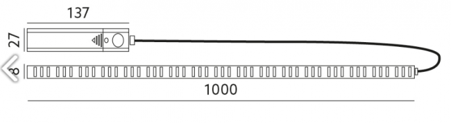 LED kastverlichting op batterij 100cm - 3000k - inclusief bewegingssensor