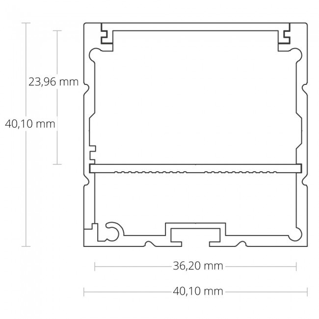 LED strip profiel XL 2 meter inclusief cover 40,10mm x 40,10mm - XL17ALU