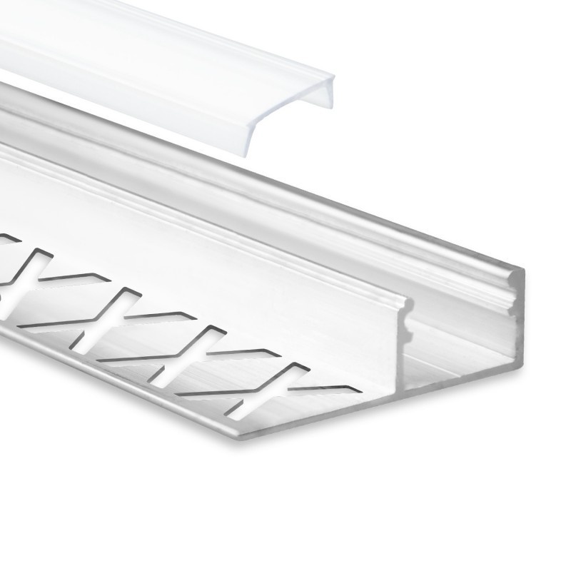 FP2 LED tegel- en stucprofiel - Geanodiseerd aluminium - afdekking naar keuze