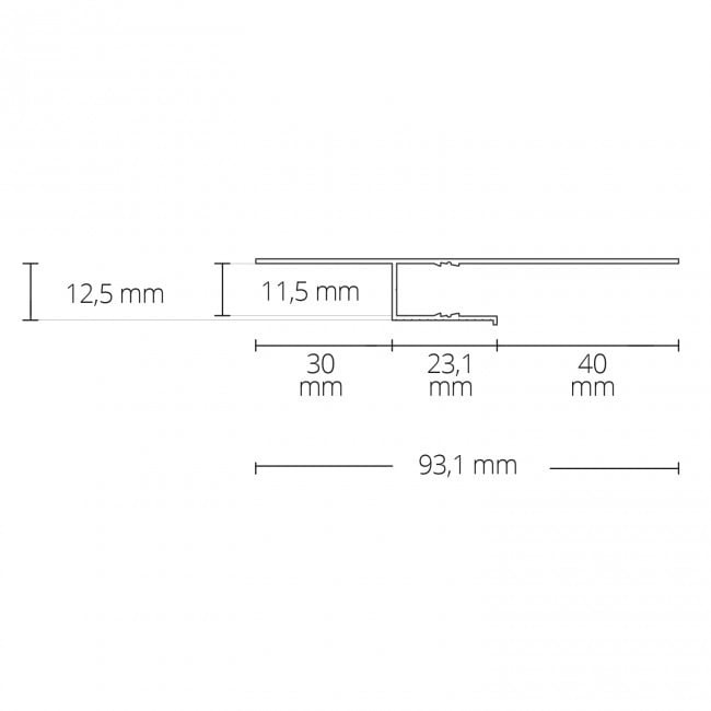LED wand profiel 2 meter 93,10 mm x 12,50 mm GIPS12ALU