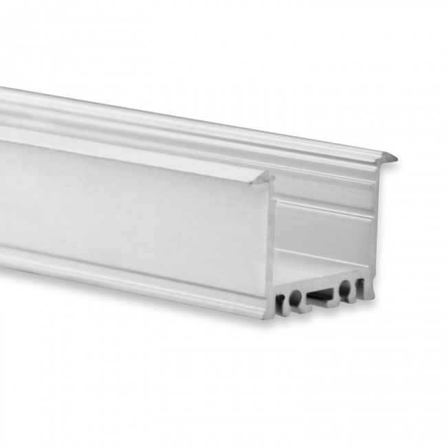 PL8 vlak LED inbouwprofiel - Geanodiseerd aluminium - afdekking naar keuze