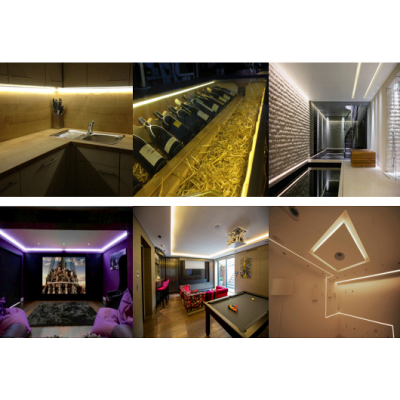 LED opbouw profiel met cover 25,79 mm x 6,5 mm 17ALU