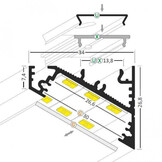 LED hoekprofiel met cover 34 mm x 26,8 mm - C27ALU
