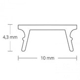 Zwart LED strip profiel met klikcover 10 mm x 9,2 mm - SLIM08ZWART