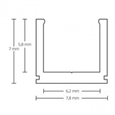 Extra smal LED strip profiel met opaal klikcover 7 mm x 7,8 mm - SLIM06ALU
