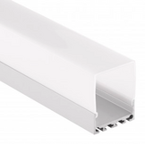 PN4 breed LED opbouwprofiel - Geanodiseerd aluminium - afdekking naar keuze
