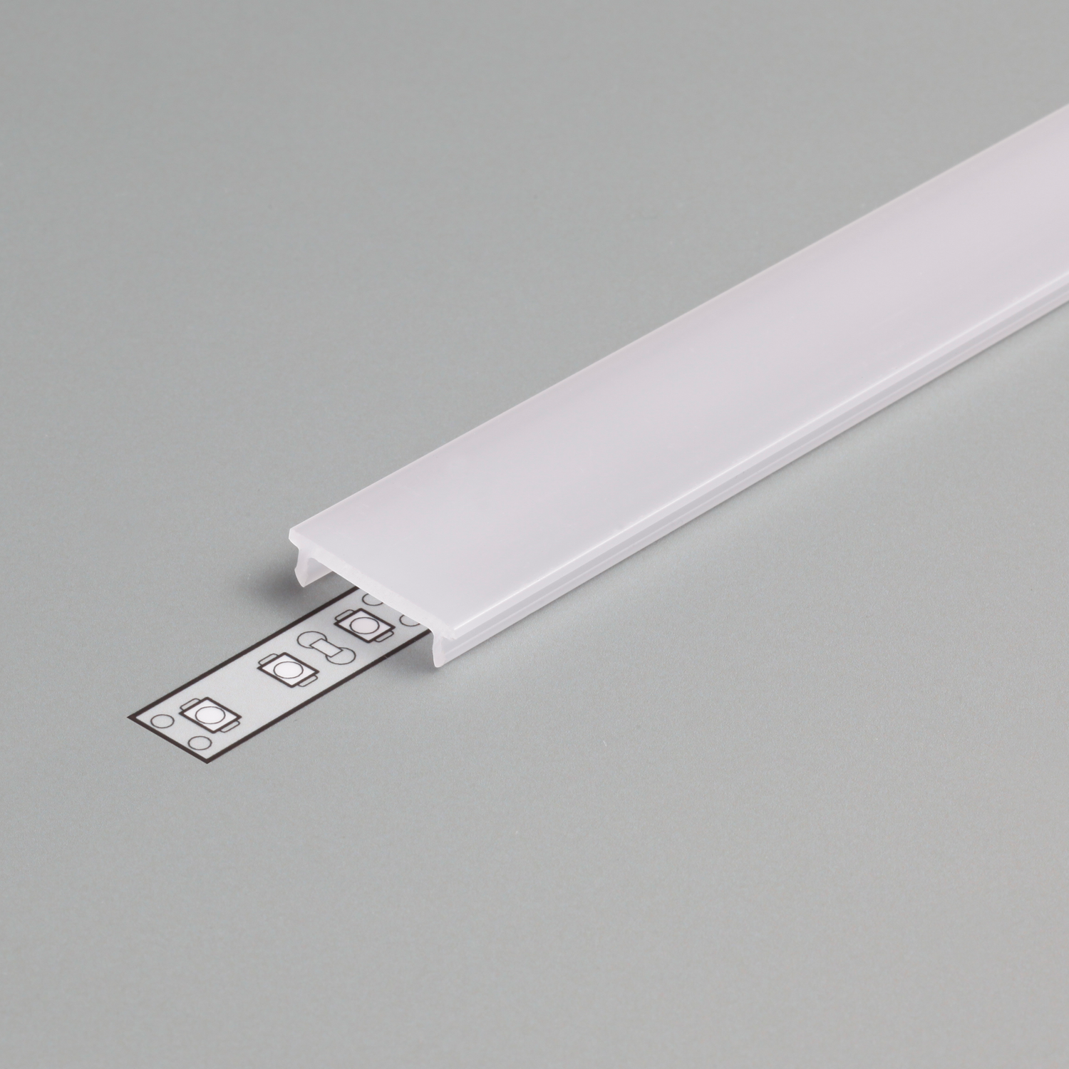 2 meter Losse LED strip profiel klikafdekkap - opaal - SLIM8 AC2/Z - afdekking naar keuze