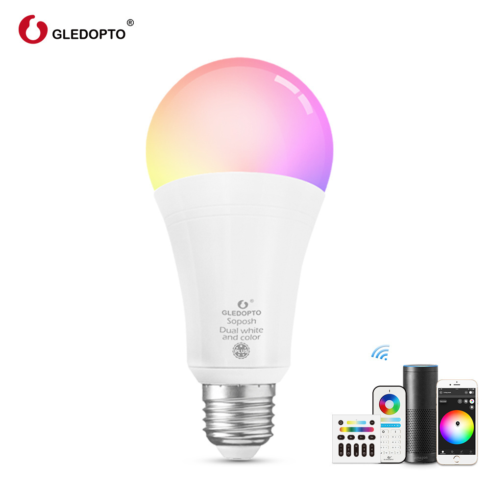 2 x GLEDopto Zigbee instelbare E27 LED Spot RGBCCT 6 watt (2000K-6500K) Start kit