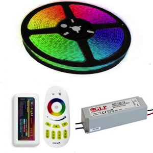 24 volt 19,2 watt LED strip RGB + Warm Wit 10 300 LED 5 meter PRO SET