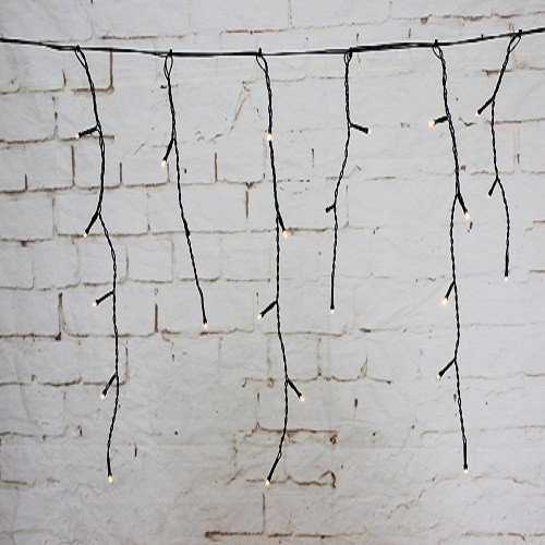 BASIC – 24 meter koppelbare ijspegel kerstverlichting extra warm wit 1280 LEDs