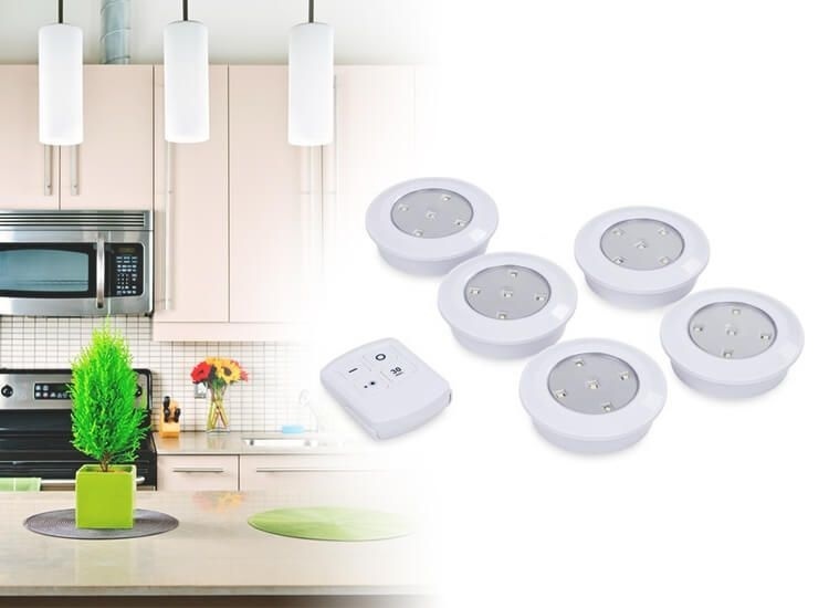 LED spots op batterij inclusief handige afstandsbediening - 5 spots - dimbaar