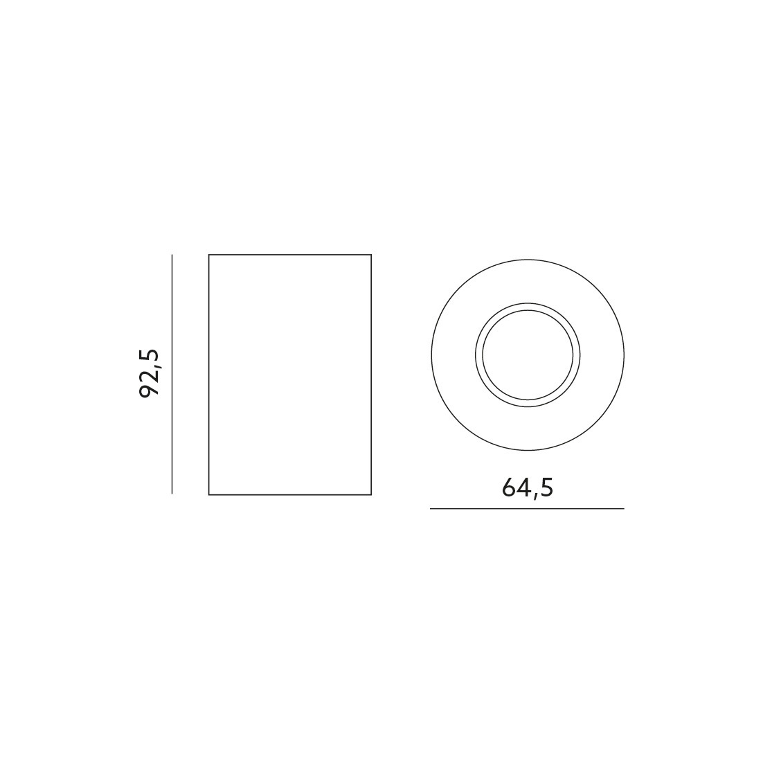 Opbouwspot zwart Ø 64,5 x 92,5mm - GU10 - MANGOROUNDZWART