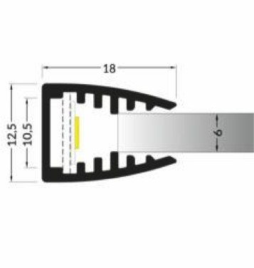 LED strip glasplaat profiel 1 meter 27 mm x 16,5 mm MK10