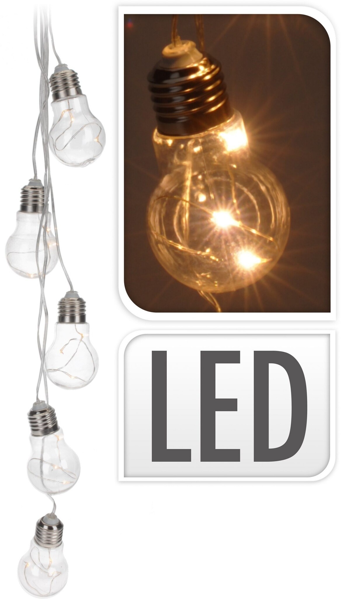 LED Gloeilamp partyverlichting - 15 LED decoratieve verlichting op batterij