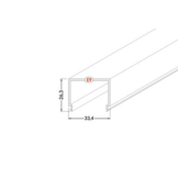 LED strip profiel 2 meter met cover 33,40 mm x 33,40 mm - PN33ALU.C3 - 2 meter
