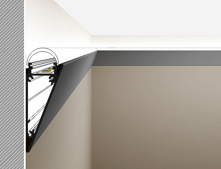 10 x LED strip wandprofiel 3 meter met cover 55 mm x 23 mm - W12WIT