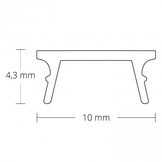 Extra 6 meter Losse LED strip profiel cover - Opaal - SLIM08ALU / SLIM08ZWART