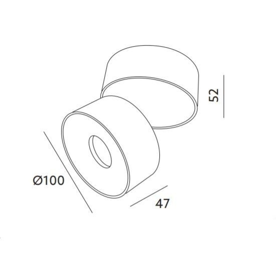 opbouwspot kantelbaar wit Ø 100 x 99mm - 10 watt - 3000K - 1908WIT LAHTI10W
