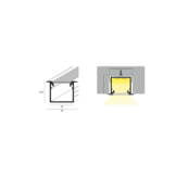 Zwart LED inbouw profiel 2 meter met cover 30mm X 20,4mm - 20INBOUW-ZWART