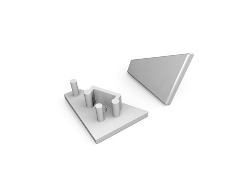 CORNER14 EE7F/TY eindkap - Geanodiseerd aluminium