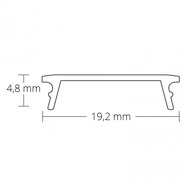 Opbouw LED strip profiel 2 meter met opaal klikcover 18.5 mm x 23 mm - 18.2ALU