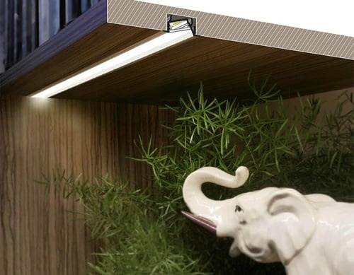 Wit diagonaal inbouw LED strip profiel met klikcover 30 mm x 12.7 mm - C22WIT