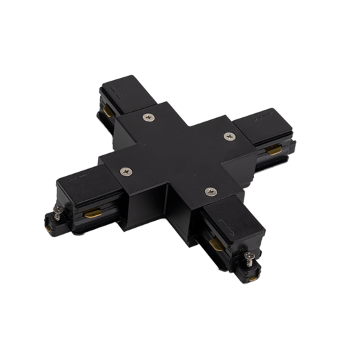 1-FASE rail X connector - zwart