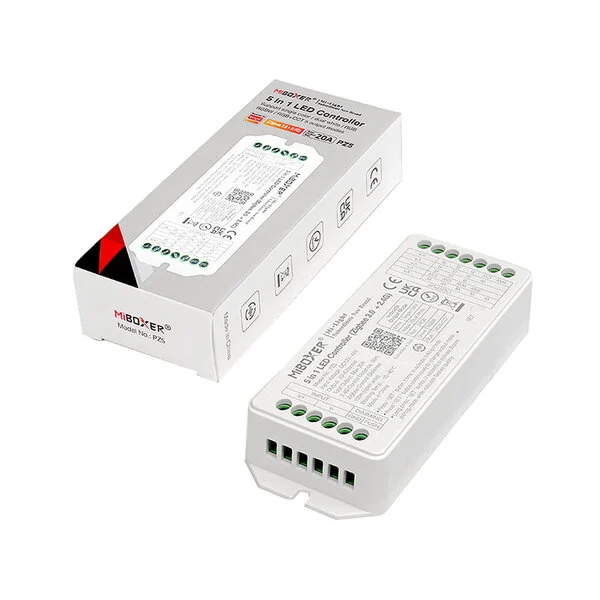 Professionele 20 ampere TUYA Zigbee 5-in-1 LED controller voor Single Color/Dual White/RGB/RGBW/RGBWW/RGBCCT LED strips 12-24-48v - PZ5