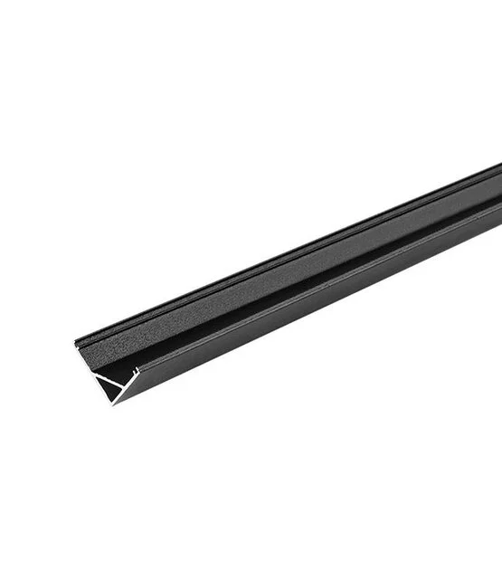 Zwart LED strip hoekprofiel met klikcover 16 mm x 16 mm - C10ZWART