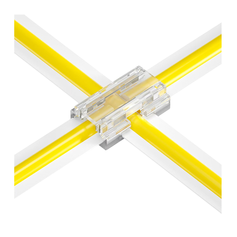 COB LED strip connector X kruis - soldeervrij - klik connector - 8mm COB - IP20