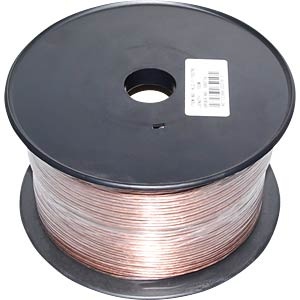 Luidsprekerkabel CCA-geleider, 2x 0,75mm², transparant, spoel va