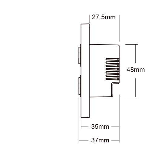 Zwarte draadloze LED Wanddimmer 2-voudige slimme schakelaar 2.4Ghz - ESR2T