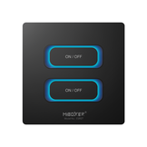 Zwarte draadloze LED Wanddimmer 2-voudige slimme schakelaar 2.4Ghz - ESR2T