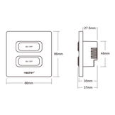 Zwarte draadloze LED Wanddimmer 2-voudige slimme schakelaar (TUYA, Zigbee 3.0 + 2.4G) - ESZ2