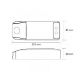 LED voeding 700mA  25 watt flicker free fase afsnijding - IP20