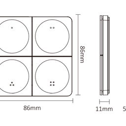 4-voudig draadloos LED Wanddimmer - ZWART K4