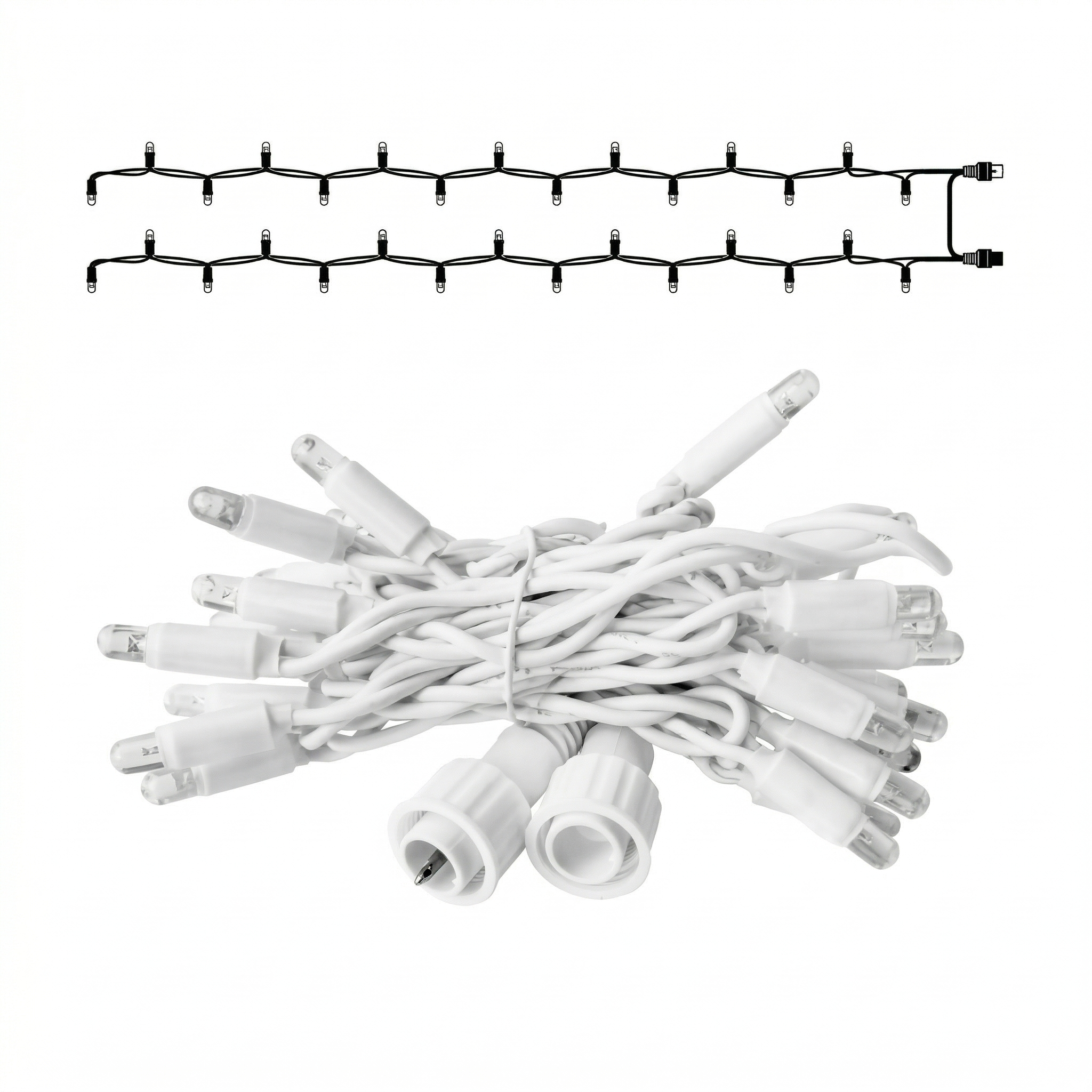 LED Eindstuk Verlichting – 2x1,5m | 6500K Koud Wit | Wit Snoer | 230V IP65