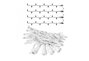 LED Eindstuk Verlichting – 4x0,8m | 3000K Warm Wit | Wit Snoer | 230V IP65