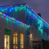 LED Eindstuk Verlichting – 2x1,5m | RGBY Kleuren | Zwart Snoer | 230V IP65