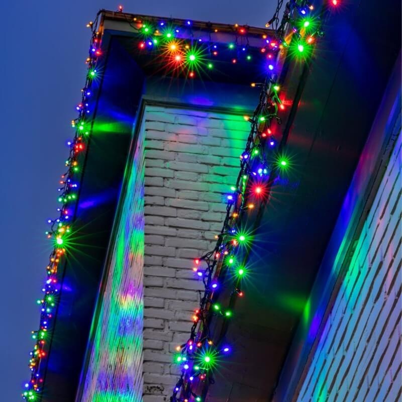 LED Eindstuk Verlichting – 2x1,5m | RGBY Kleuren | Zwart Snoer | 230V IP65