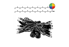 LED Eindstuk Verlichting – 2x1,5m | RGBY Kleuren | Zwart Snoer | 230V IP65