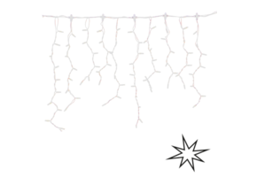 LED ijspegelverlichting 2x0,8m – 3000K & Flikkerend WW – Wit snoer – 230V IP65